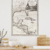 Vintage Karte des Golfs von Mexiko (1798) Poster (Küche)