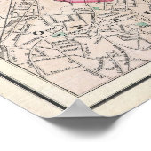 Vintage Karte des Hafens von Boston (1857) Poster (Ecke)