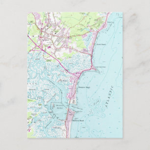 Vintage Karte des Hampton Beach NH (1957)