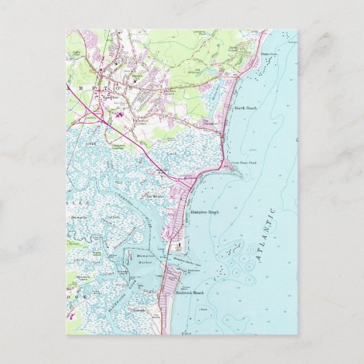 Vintage Karte des Hampton Beach NH (1957) (Vorderseite)