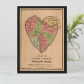 Vintage Karte des Herzens einer Frau (Stehend Vorderseite)