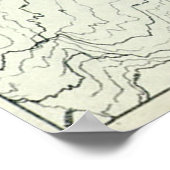 Vintage Karte des Hoover-Staudamms (1930) Poster (Ecke)