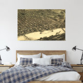 Vintage Karte des Kleinen Felsen (1887) Leinwanddruck (Insitu (Schlafzimmer))