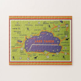Vintage-Karte des Lake Tahoe  Puzzle