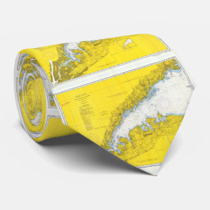 Vintage Karte des Long-Island-Sunds (1958) Krawatte