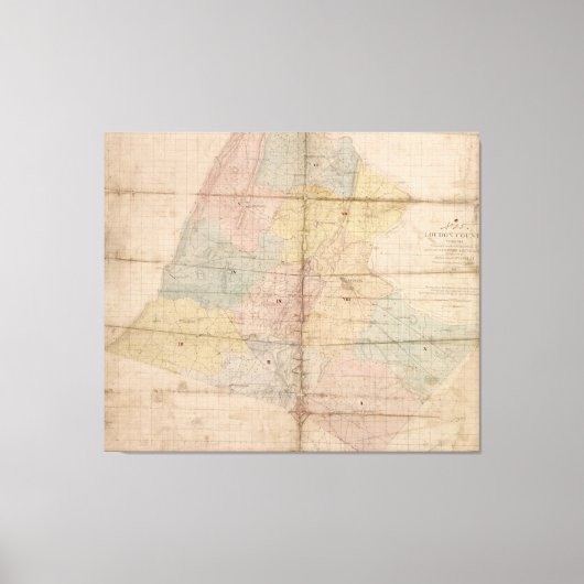 Vintage Karte des Loudoun-Landkreises Virginia (18 Leinwanddruck (Vorderseite)