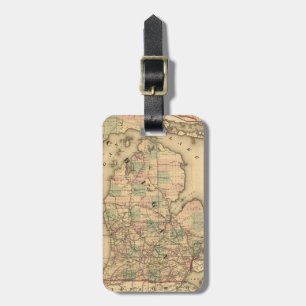 Vintage Karte des Michigans Railroads (1876) Gepäckanhänger
