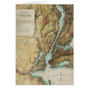 Vintage-Karte des New Yorker Hafens (1864)