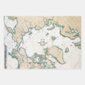 Vintage Karte des Nordpol-Posters Geschenkpapier Set (Vorderseite 2)