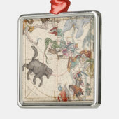 Vintage Karte des Nordpols Silbernes Ornament (Links)