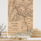 Vintage Karte des Panamakanals (1885) Poster (Küche)