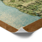 Vintage Karte des Panamakanals (1911) Poster (Ecke)