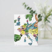 Vintage Karte des politischen Cartoon Europas (187 (Stehend Vorderseite)