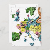 Vintage Karte des politischen Cartoon Europas (187 (Vorne/Hinten)