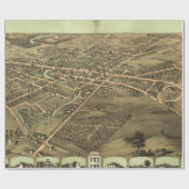 Vintage Karte des Pontiac Michigan (1867) Geschenkpapier (Flach)