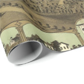 Vintage Karte des Pontiac Michigan (1867) Geschenkpapier (Rolleneckpunkt)