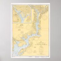 Vintage Karte des Potomac River (1968)
