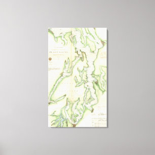 Vintage Karte des Puget Sound (1867) Leinwanddruck