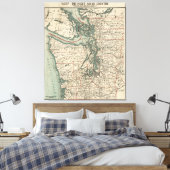 Vintage Karte des Puget Sound (1910) Leinwanddruck (Insitu (Schlafzimmer))