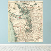Vintage Karte des Puget Sound (1910) Leinwanddruck (Insitu (Holzboden))