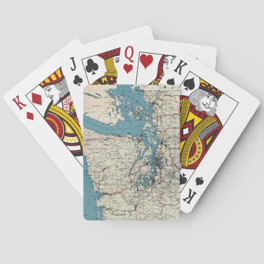 Vintage Karte des Puget Sound (1919) Spielkarten (Rückseite)