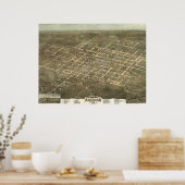 Vintage Karte des Raleigh NC (1872) Poster (Küche)