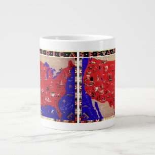 Vintage-Karte des Reisebüros der Vereinigten Staat Jumbo-Tasse