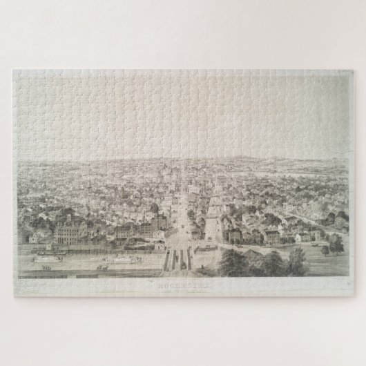 Vintage Karte des Rochester NY (1854) Puzzle (Horizontal)