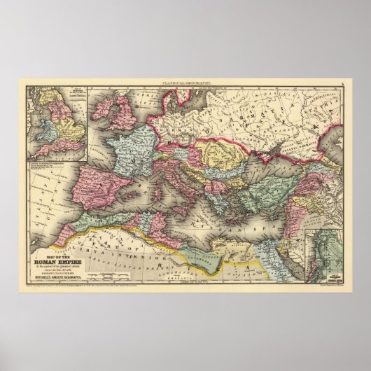 Vintage Karte des Römischen Reiches (1873) Poster (Vorne)