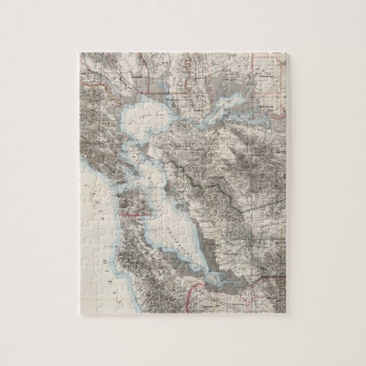 Vintage Karte des San Francisco Bay (1873) Puzzle (Vertikal)