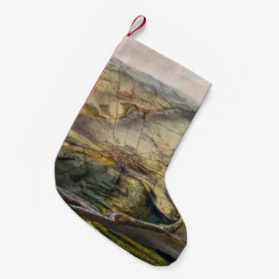 Vintage Karte des Schlachtfeldes von Gettysburg (1 Kleiner Weihnachtsstrumpf