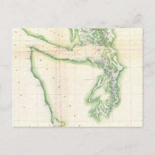 Vintage Karte des Staat Coastal Washington (1857)