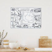 Vintage Karte des Staat Washington (1912) Poster (Küche)