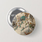 Vintage Karte des Südpols Button (Vorne & Hinten)