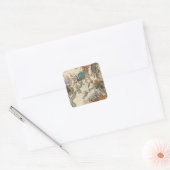 Vintage Karte des Südpols Quadratischer Aufkleber (Umschlag)