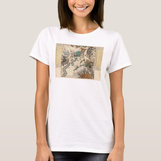 Vintage Karte des Südpols T-Shirt (Vorderseite)