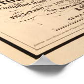 Vintage Karte des Tahoe Calfornia (1874) Poster (Ecke)