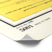 Vintage Karte des Tahoe-Sees (1965) Poster (Ecke)