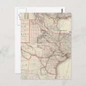 Vintage Karte des Texas-Eisenbahnsystems (1885) (Vorne/Hinten)