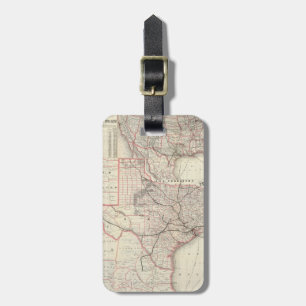 Vintage Karte des Texas-Eisenbahnsystems (1885) Gepäckanhänger