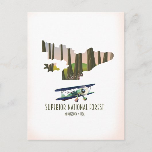 Vintage Karte des überragenden Nationalwaldes Minn (Vorderseite)