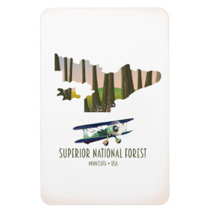 Vintage Karte des überragenden Nationalwaldes Minn Magnet