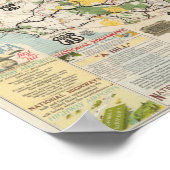 Vintage Karte des US-Autobahnsystemplakats Poster (Ecke)