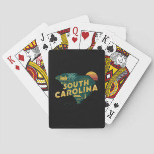 Vintage-Karte des US-Bundesstaates South Carolina Spielkarten