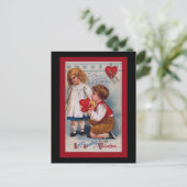 Vintage Karte des Valentines Tages (Stehend Vorderseite)