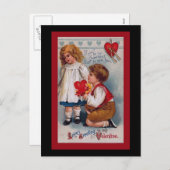 Vintage Karte des Valentines Tages (Vorne/Hinten)