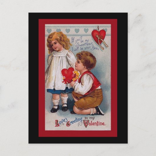 Vintage Karte des Valentines Tages (Vorderseite)