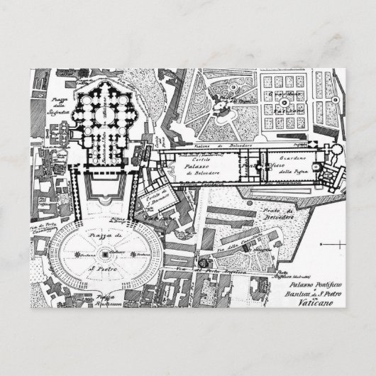 Vintage Karte des Vatikans (1914) (Vorderseite)