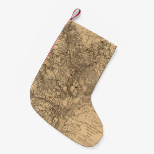 Vintage Karte des Washington DC-Bereichs (1865) Kleiner Weihnachtsstrumpf
