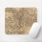 Vintage Karte des Washington DC Gebiets (1865) Mousepad (Mit Mouse)